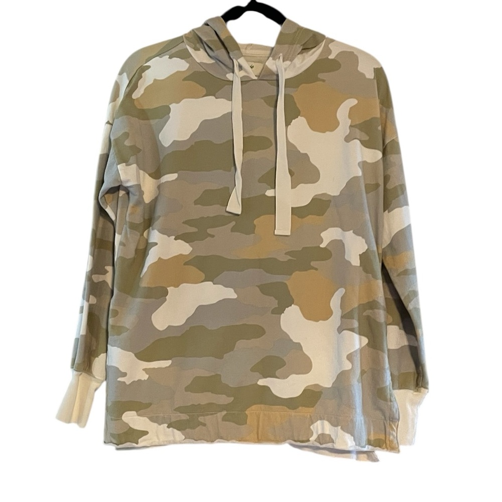Aerie Camo Pullover Hoodie Tan Green XS Camouflage Sweatshirt - 100% Cotton